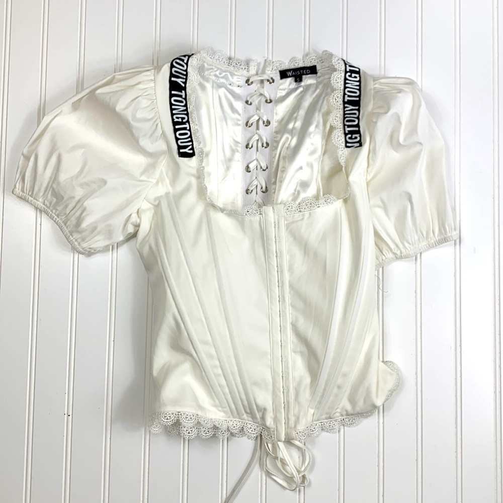 Waisted White corset. Size S